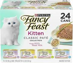 Photo 1 of  (24 Pack) Fancy Feast Grain Free Pate Wet Kitten Food Variety Pack, Kitten Class bb feb 2023