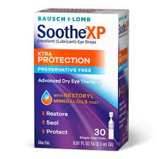 Photo 1 of  Bausch & Lomb Soothe XP Preservative Free Single-Use Eye Drop Dispensers, 30 Count exp- 06/2022