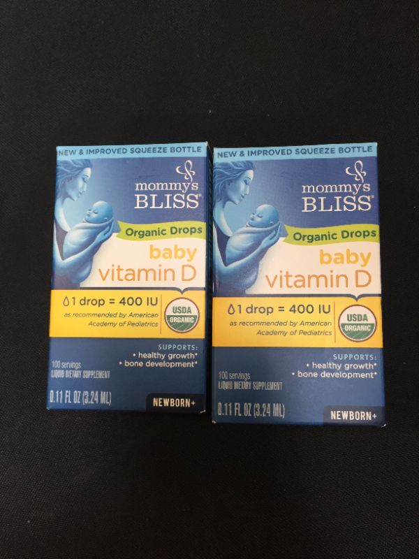 Photo 2 of 2 PACK - Organic Baby Vitamin D Drops 100 Servings
EXP 2023