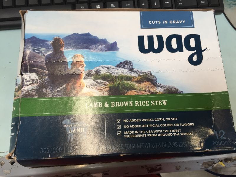 Photo 2 of 12 POUCHES  - 5.3 OZ EACH  Wag Wet Dog Food Topper Lamb and Brown Rice EXP JUNE 2023