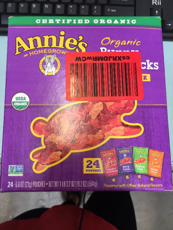 Photo 2 of Annie's Organic Bunny Fruit Snacks, Variety Pack, Gluten Free, Vegan, 24 ct
EXP NOV 2022