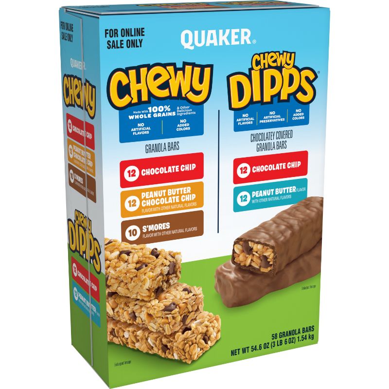 Photo 1 of 

Quaker Chewy Granola Bars and Dipps Variety Pack, 58 Count EXP 2/22