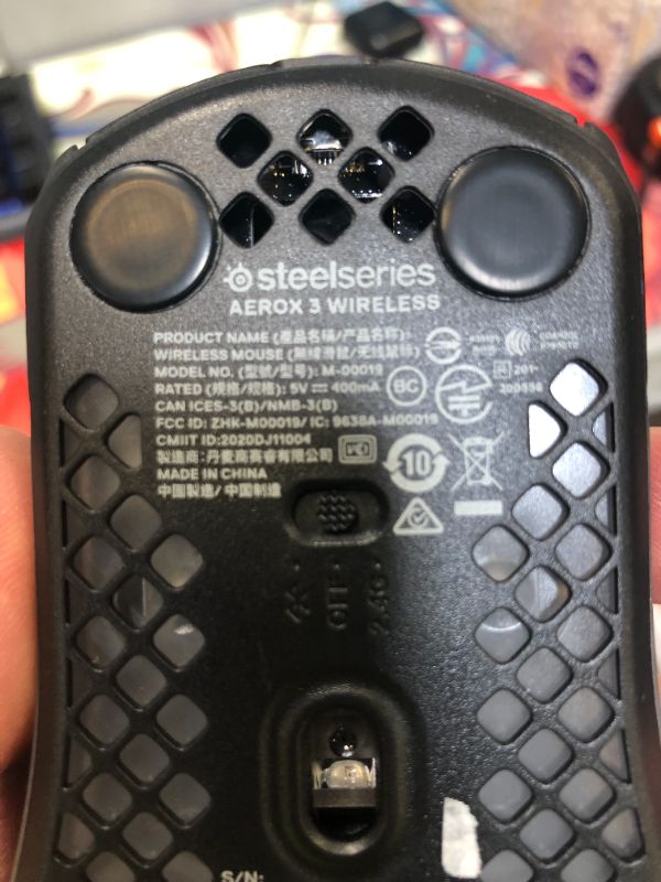 Photo 1 of SteelSeries Aerox 3 Wireless - Super Light Gaming Mouse - 18,000 CPI TrueMove Air Optical Sensor - Ultra-lightweight Water Resistant Design - 200 Hour Battery Life
