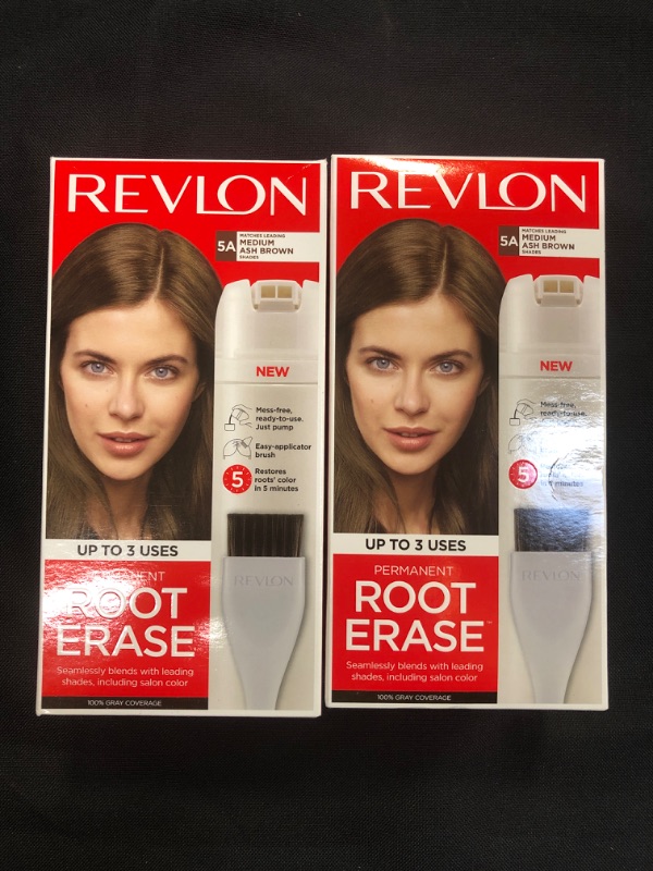 Photo 1 of 2 boxes of revlon root erase medium ash brown