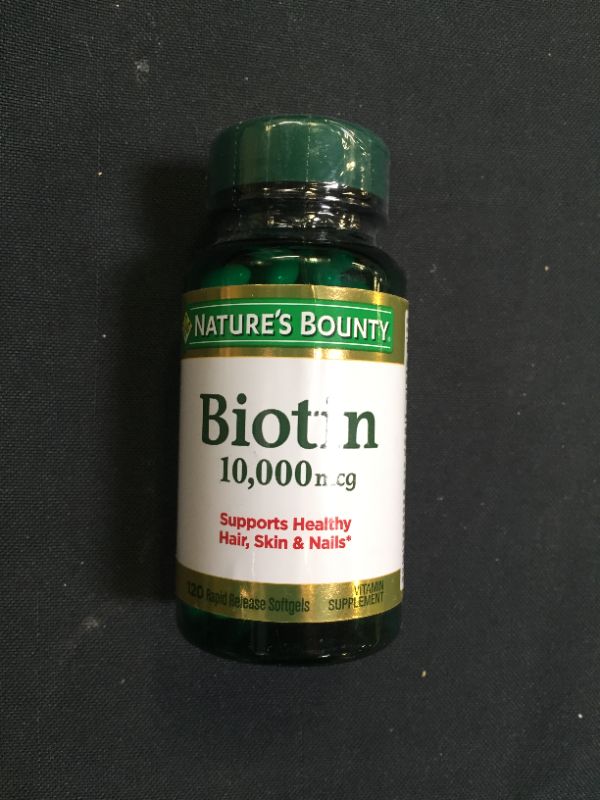 Photo 1 of Natures Bounty Biotin, 10,000 mcg, Rapid Release Softgels - 120 softgels