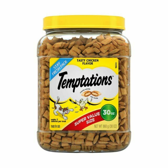 Photo 1 of Temptations Tasty Chicken Flavor Crunchy Cat Treats - 30oz