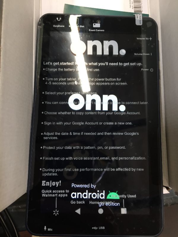 Photo 1 of onn. 7" Tablet, 16GB Storage, 2GB RAM, Android 11 Go, 2GHz Quad-Core Processor, LCD Display

