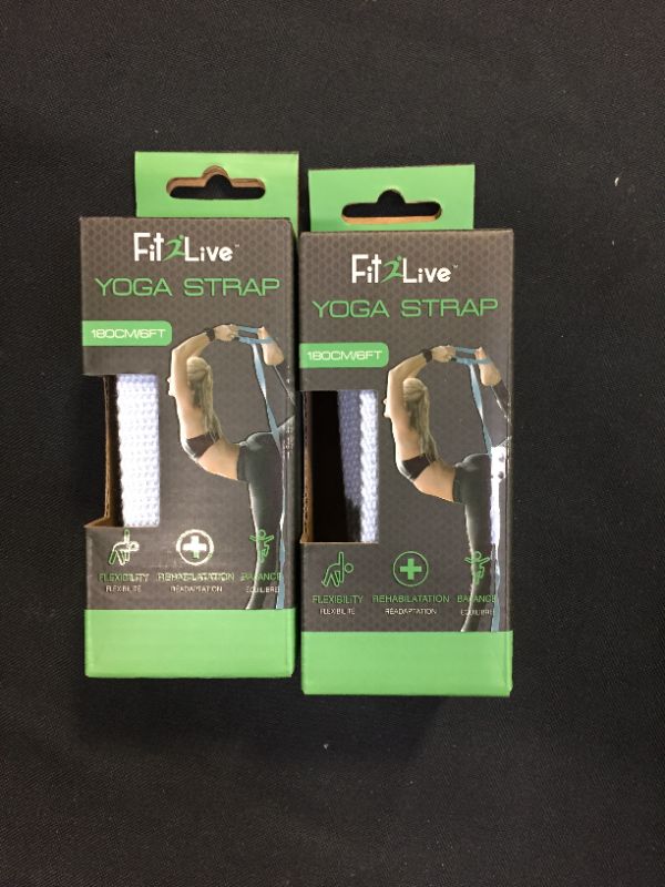 Photo 2 of 2 PACK - Fit2Live Yoga Strap with Adjustable D Ring - Yoga Straps Aids Pose Expression, Provides Support and Reduces Straining and Stretching