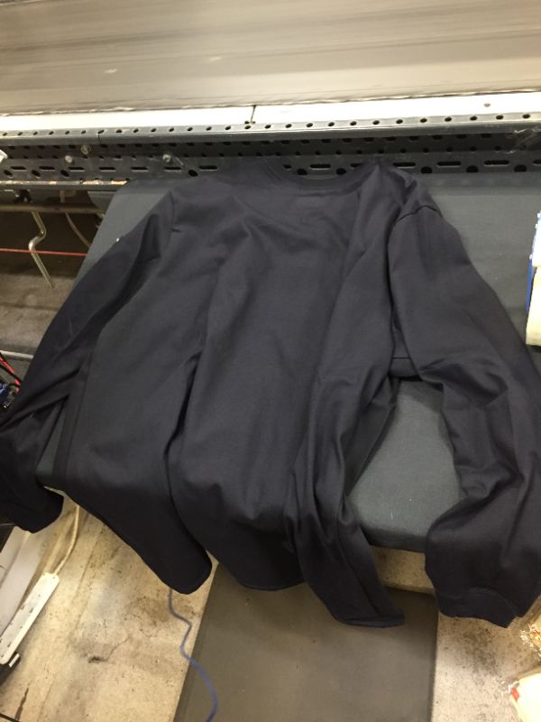 Photo 3 of Bulwark Men's Flame Resistant 6.25 Oz Cotton Long Sleeve Tagless Henley Shirt SIZE XXL NAVY