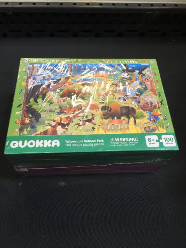 Photo 2 of 100 Pieces Floor Puzzles for Kids Ages 3-5 – 2 Jigsaw Toddler Puzzles 4-8 Years Old by QUOKKA – Games for Learning USA Map and National Park - Gift United States Toy to Boy and Girl Age 6-8-10