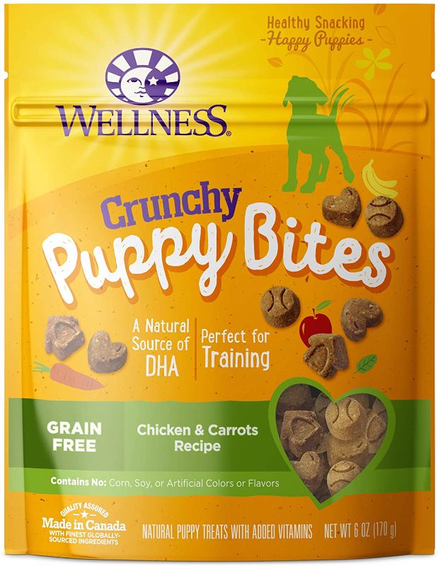 Photo 1 of 4 PACK - Wellness Puppy Bites Natural Grain Free Crunchy Puppy Treats, Chicken & Carrots Recipe, Training & Rewarding EXP JULY 2022
