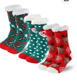 Photo 1 of Cartoon Slipper Socks with Grippers, Unisex Winter Thick Warm Thermal Grip Socks for Cold Weather Time and River
