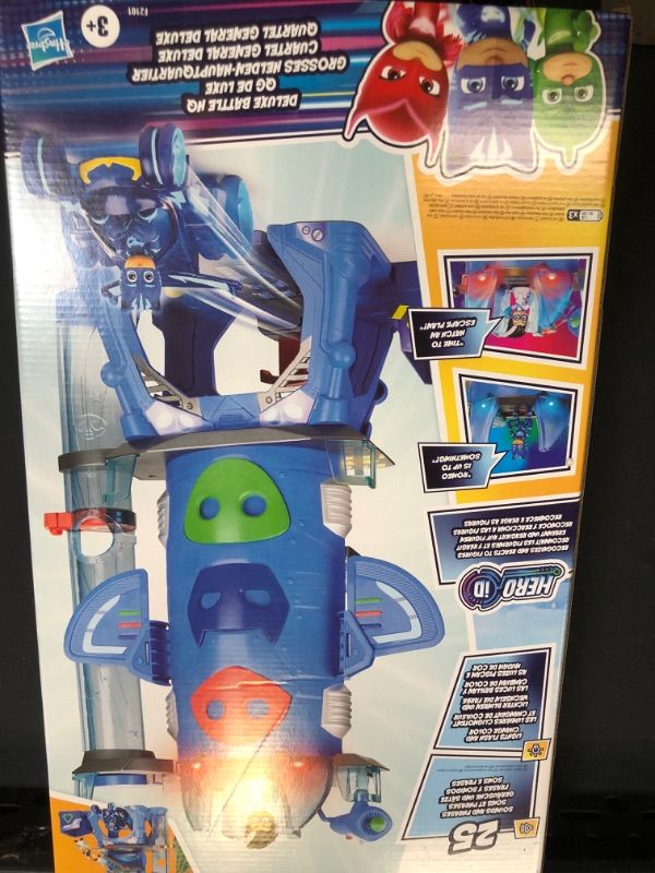 Photo 4 of PJ Masks Deluxe Battle HQ Playset, Preschool Toys, Playset with 2 Action Figures, Cat-Car Toy, and More, Playsets for Boys and Girls
