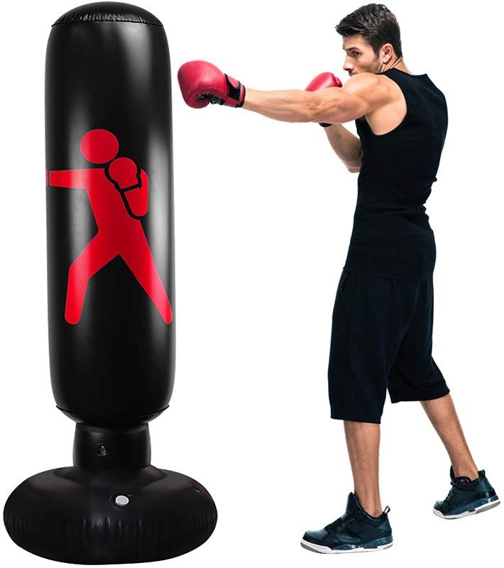 Photo 1 of 63Inch Christmas Inflatable Punching Bag for Kids 3-12 Years, Punching Bag Freestanding Bounce-Back Boxing Bag Fitness Punching Bag MMA Tumbler Sandbag for Karate, Taekwondo, Decompression Kick Speed Training, Best Toy Gift for Boys
