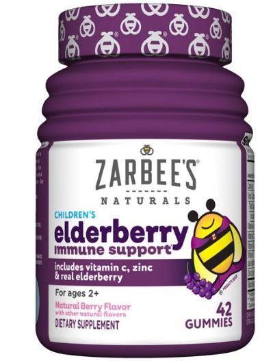 Photo 1 of Zarbee's Naturals Children's Elderberry Immune Support Gummies - Natural Berry - 42ct exp 07/2022

