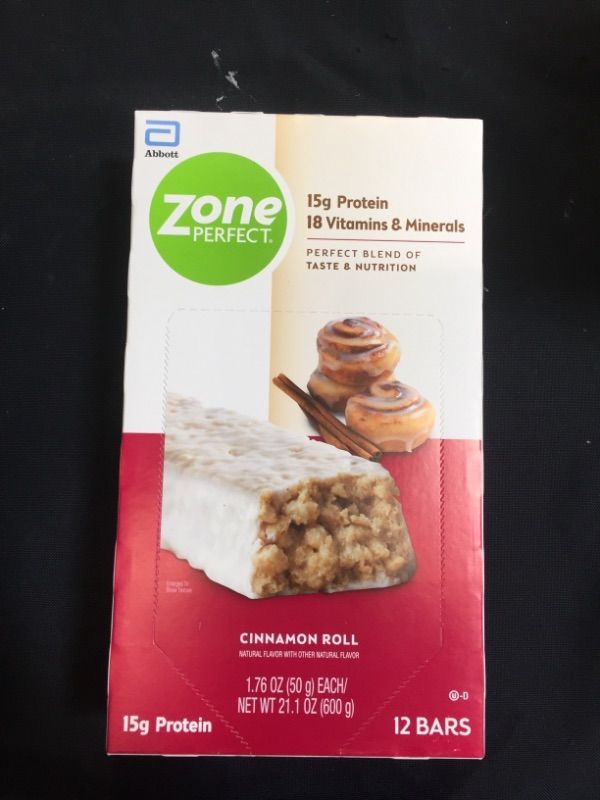 Photo 2 of ZonePerfect Protein Bars, Snack For Breakfast or Lunch, Cinnamon Roll, 12 Count, Best By Sep 2022
