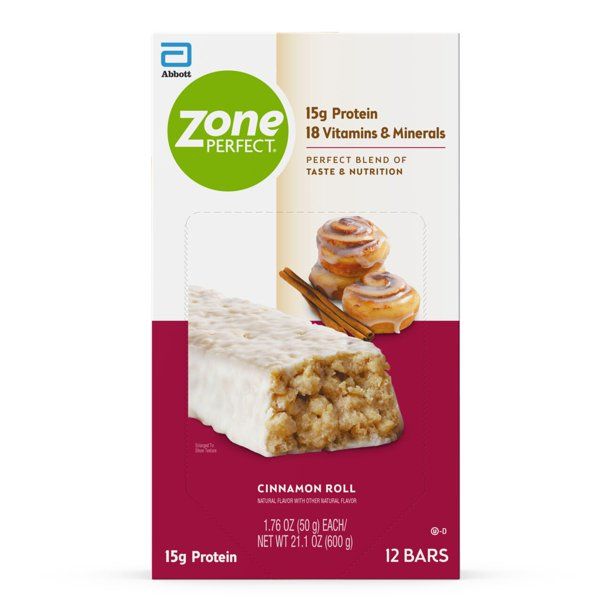 Photo 1 of ZonePerfect Protein Bars, Snack For Breakfast or Lunch, Cinnamon Roll, 12 Count, Best By Sep 2022
