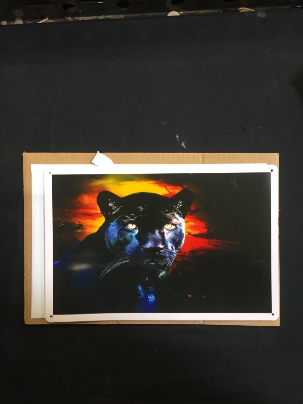 Photo 2 of World Animal Poster - Black Panther 22416 Tin Sign 8"x12"

