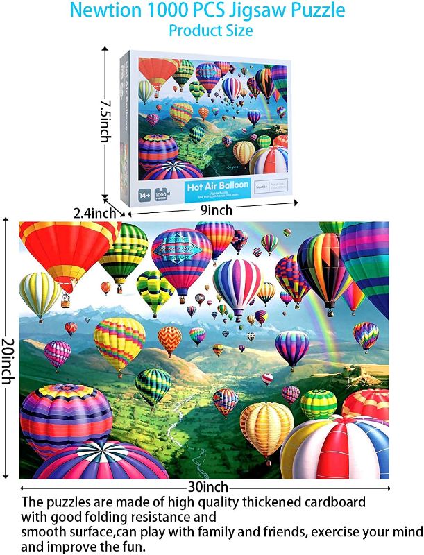 Photo 1 of Newtion 1000 PCS 30" x 20" Jigsaw Puzzles (Hot Air Balloon)