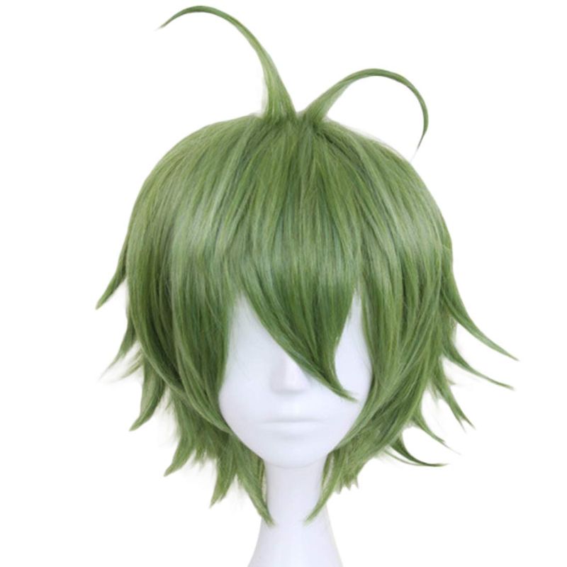 Photo 1 of ANOGOL Hair Cap+Short Layered Light Green Cosplay Wig Short Wave Costume for Party
