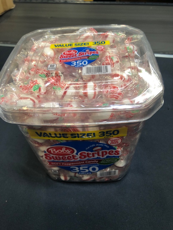 Photo 2 of  Bob's Sweet Stripes Peppermint Candy Tub, 62 Oz (350 Count)

exp - Oct 2024