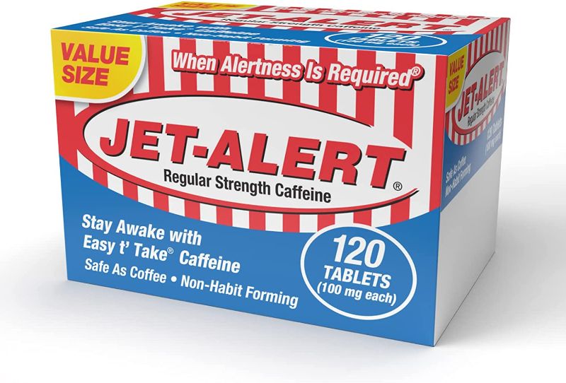 Photo 1 of  6 Jet-alert 100mg Caffeine Tablets Regular Strength 120ct Ea-ex:   06/2026