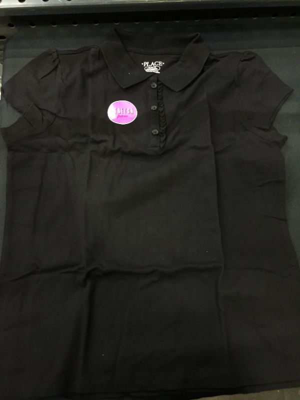 Photo 2 of Girls Uniform Ruffle Pique Polo --- SIZE XL 
