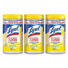 Photo 1 of  Lysol Lemon and Lime Disinfectant Wipes 3 pk 80 ct each