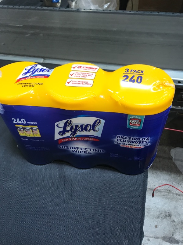Photo 2 of  Lysol Lemon and Lime Disinfectant Wipes 3 pk 80 ct each