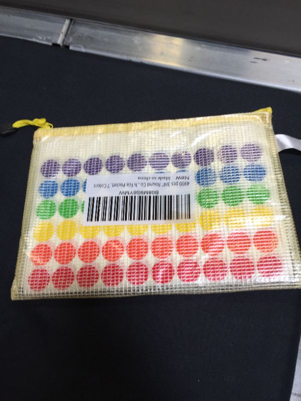 Photo 2 of 4900 PCS 3/4" Round Coding Labels, Circle Dot Stickers, 7 Colors, with File Pocket