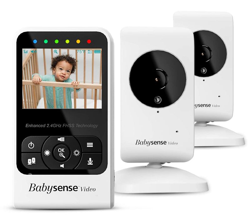 Photo 1 of New Babysense Video Baby Monitor with Camera and Audio, Supplied with Two Cameras, Long Range, Room Temperature, Infrared Night Vision, Two Way Talk Back, Lullabies and White Noise, Model V24R_2
