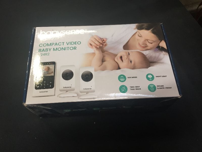 Photo 2 of New Babysense Video Baby Monitor with Camera and Audio, Supplied with Two Cameras, Long Range, Room Temperature, Infrared Night Vision, Two Way Talk Back, Lullabies and White Noise, Model V24R_2
