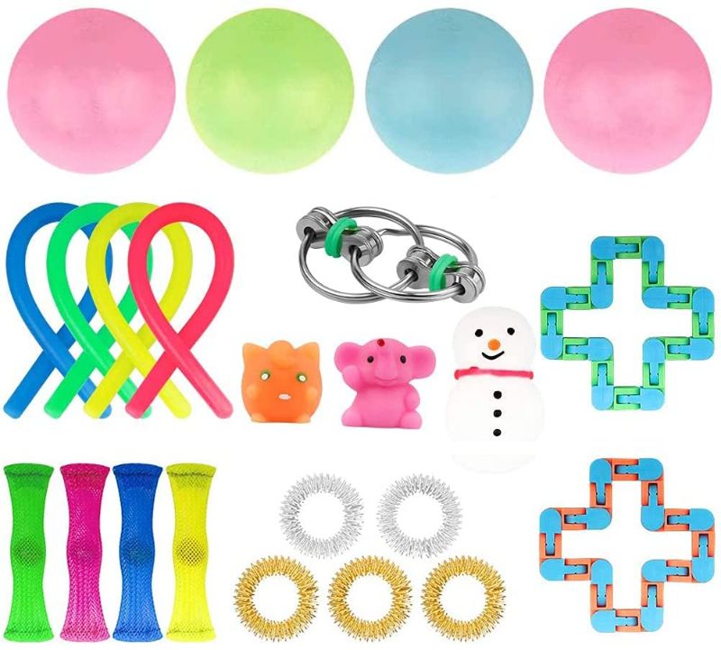 Photo 1 of Pop Bundle Sensory Fidget Toys Set, 24 Pcs Stress Relief Fidget Hand Toys for Kids and Adults, Sensory Fidget and Squeeze Widget for Relaxing Therapy-Perfect for ADHD Anxiety Autism
