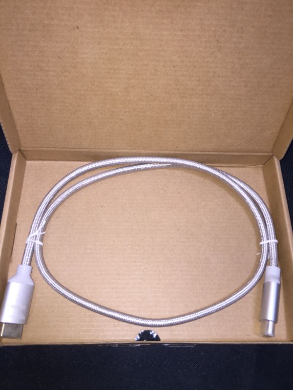 Photo 1 of Amazon Basics 10.2 Gbps High-Speed 4K HDMI Cable with Braided Cord, 3-Foot, Silver
