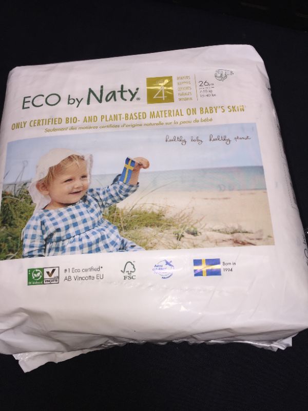 Photo 2 of Eco by Naty Diapers for 7-18kg 26 Pieces Made of Cellulose
