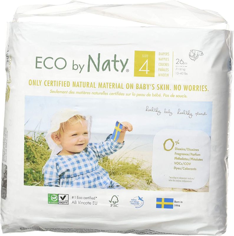 Photo 1 of Eco by Naty Diapers for 7-18kg 26 Pieces Made of Cellulose
