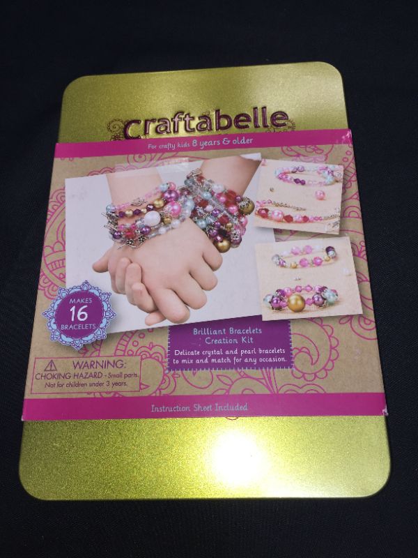 Photo 2 of Craftabelle – Brilliant Bracelets Creation Kit – Bracelet Making Kit – 492pc Jewelry Set with Crystal and Pearl Beads – Arts & Crafts for Kids Aged 8 Years + (CF2442Z)
