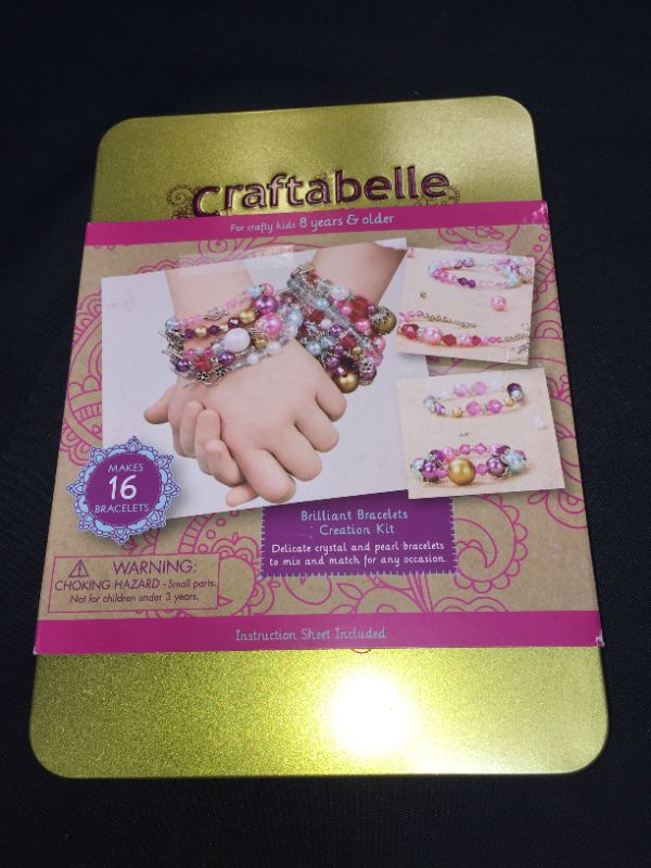 Photo 1 of Craftabelle – Brilliant Bracelets Creation Kit – Bracelet Making Kit – 492pc Jewelry Set with Crystal and Pearl Beads – Arts & Crafts for Kids Aged 8 Years + (CF2442Z)
