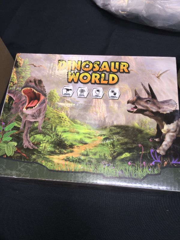 Photo 2 of Dinosaur Toys for Kids 3,4,5,6 Years Old, Play Set with Activity Mat & Trees for Creating a Dino World Including T-Rex, Triceratops, etc, Perfect Dinosaur Gift for Boys & Girls
