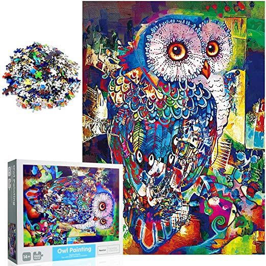 Photo 1 of Newtion 1000 PCS 30" x 20" Jigsaw Puzzles for Kids Adult -Owl Painting Puzzle,Educational Intellectual Decompressing Fun Game
