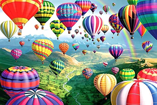 Photo 1 of Newtion 1000 PCS 30" x 20" Jigsaw Puzzles for Kids Adult - Moraine Lake Puzzle, Educational Intellectual Decompressing Fun Game (Hot Air Balloon)
