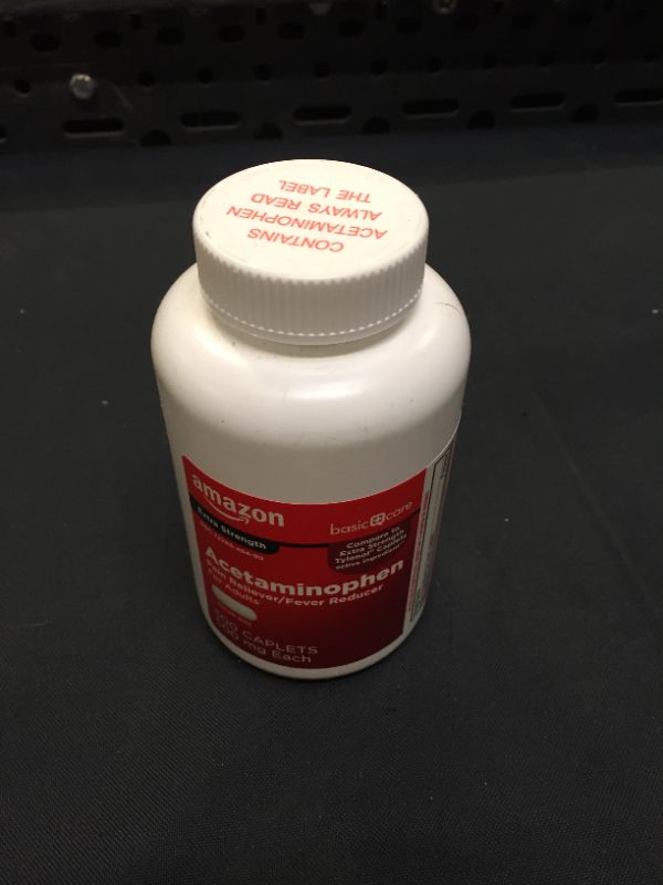 Photo 2 of  Basic Care Extra Strength Pain Relief, Acetaminophen Caplets, 500 Mg, 500 Count exp- 12/2022
