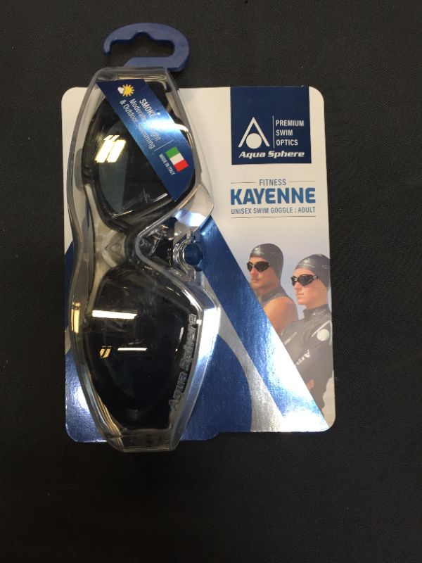 Photo 1 of  Aqua Sphere Kayenne Goggles - Black/silver With Smoke Lens