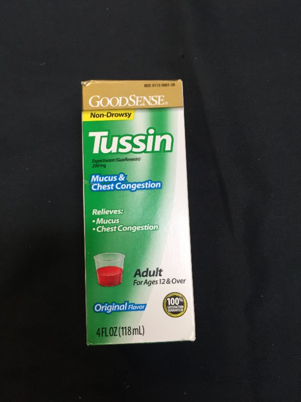 Photo 2 of  Good Sense Tussin Mucus and Chest Congestion Adult, 4 fl. Oz. exp- 07/2022