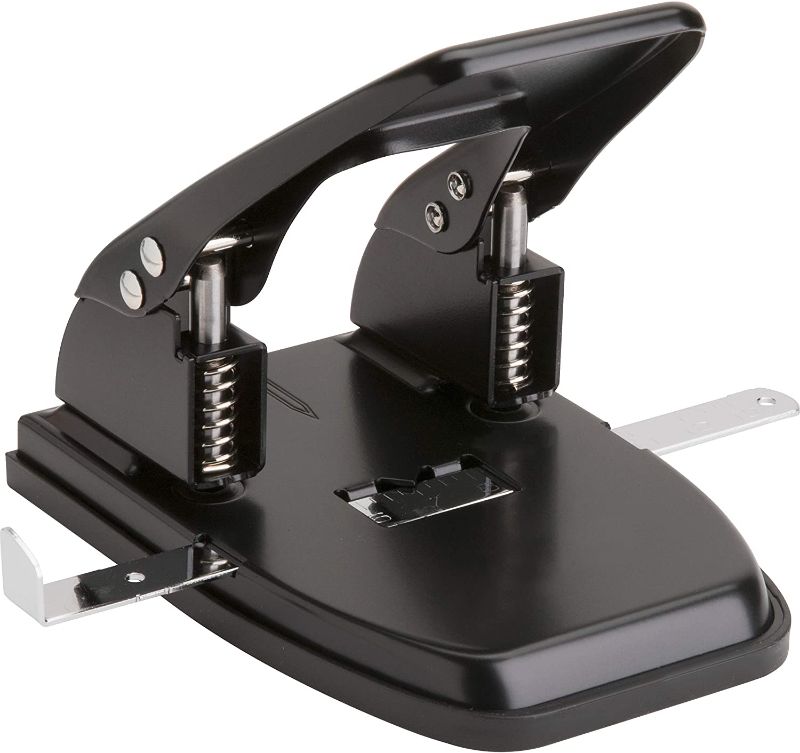 Photo 1 of Business Source Heavy-Duty Hole Punch (65626), Black, Small (1-24)
