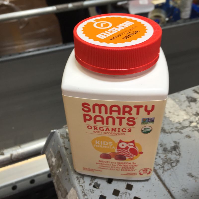 Photo 1 of SmartyPants Organic Kids Multivitamin, Daily Gummy Vitamins: Probiotics, Vitamin C, D3, Zinc, & B12 for Immune Support, Energy & Digestive Health, Assorted Fruit Flavor, 120 Gummies, 30 Day Supply
Best By: Sept 29, 2022
