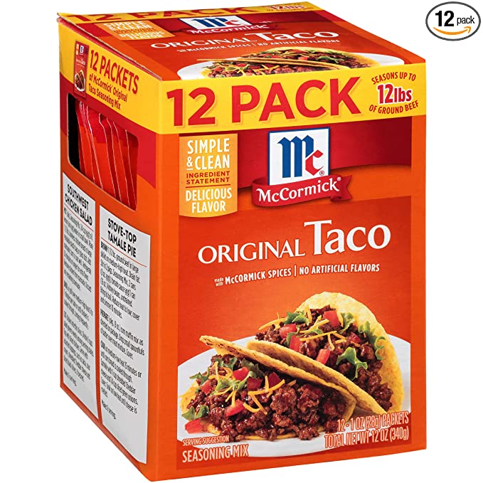 Photo 1 of 3x McCormick Original Taco Seasoning Mix, 1 Ounce (Pack of 12)
