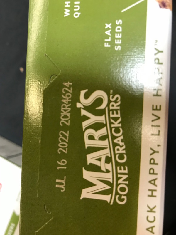 Photo 2 of  2 PACK Mary's Gone Crackers Herb Crackers, Organic Brown Rice, Flax & Sesame Seeds, Gluten Free, 6.5 Ounce BB 7/15/22