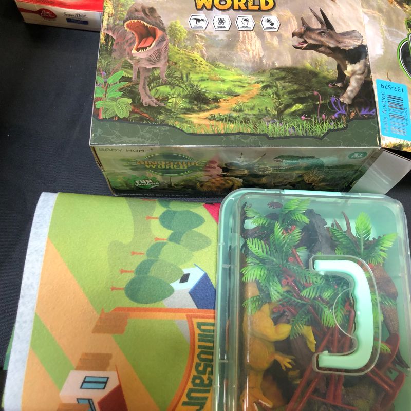 Photo 2 of Dinosaur Toys for Kids 3,4,5,6 Years Old, Play Set with Activity Mat & Trees for Creating a Dino World Including T-Rex, Triceratops, etc, Perfect Dinosaur Gift for Boys & Girls