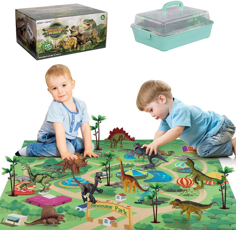 Photo 1 of Dinosaur Toys for Kids 3,4,5,6 Years Old, Play Set with Activity Mat & Trees for Creating a Dino World Including T-Rex, Triceratops, etc, Perfect Dinosaur Gift for Boys & Girls